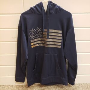 Navy Flag Graphic Hoodie